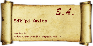Sápi Anita névjegykártya