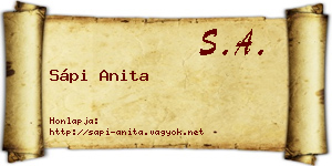 Sápi Anita névjegykártya